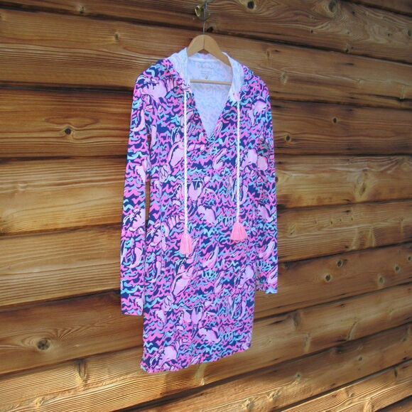 NWOT Lilly Pulitzer Rylie UPF50 Pop Up Lobstah Roll Cover Up Tunic Dress - Picture 2 of 10